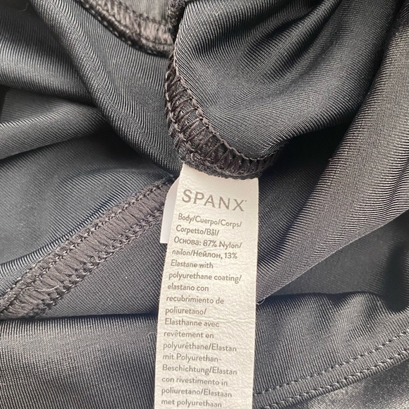 Spanx Faux Black Leather Moto Leggings, Small - Picture 7 of 10